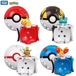 4-Piece TOMY Pokémon Elf Ball Set – Pikachu & Pokéballs