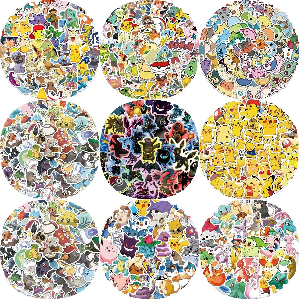 Neon Pokémon Waterproof Anime Sticker Decal Set