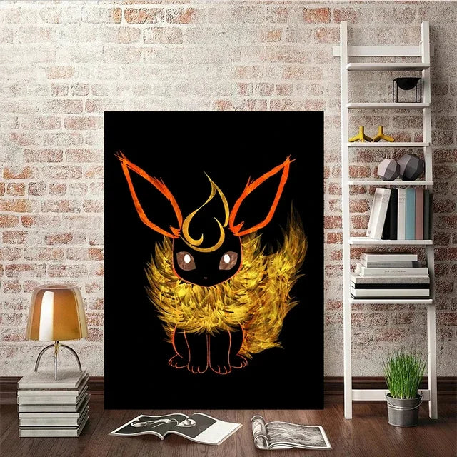 Abstract Pokémon Eeveelutions Wall Art Canvas Poster - Image 16