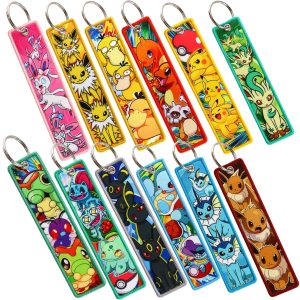 Pokémon Embroidered Keychain Cute Character Charm
