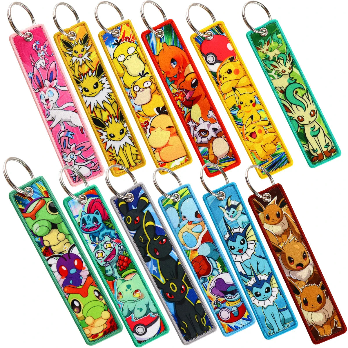 Pokémon Embroidered Keychain Cute Character Charm