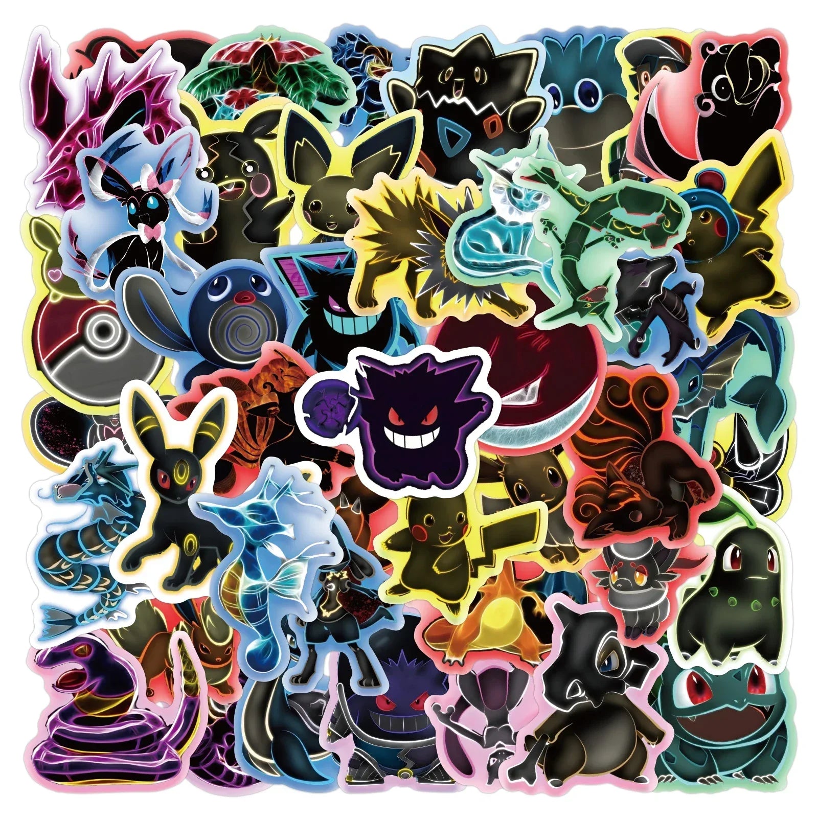 Neon Pokémon Waterproof Anime Sticker Decal Set - Image 14