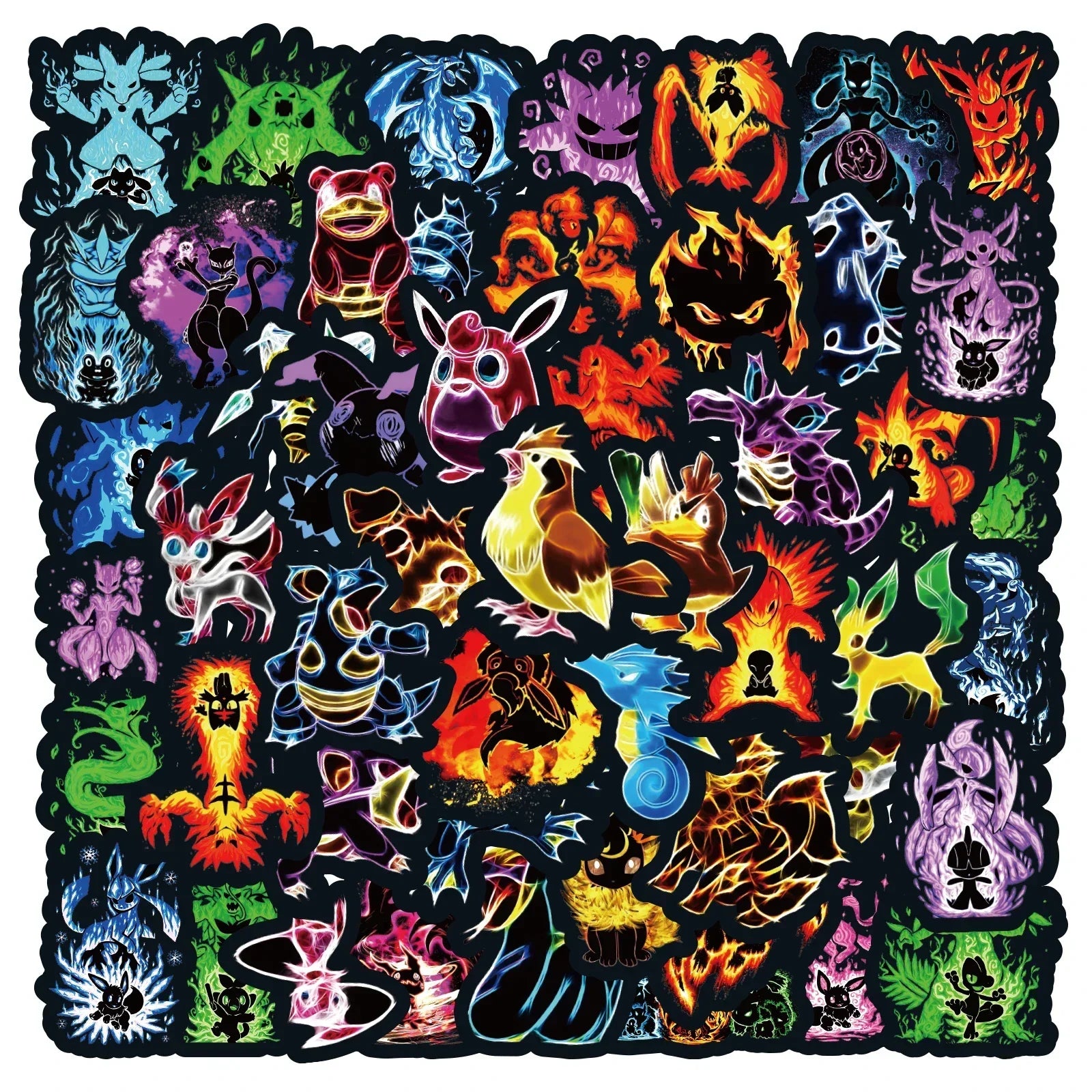 Neon Pokémon Waterproof Anime Sticker Decal Set - Image 15