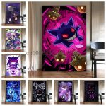Pokémon Gengar Watercolor Canvas Poster Anime Wall Art