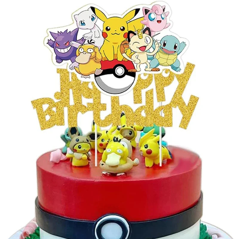 Pokémon Birthday Party Cake Topper Decoration Set