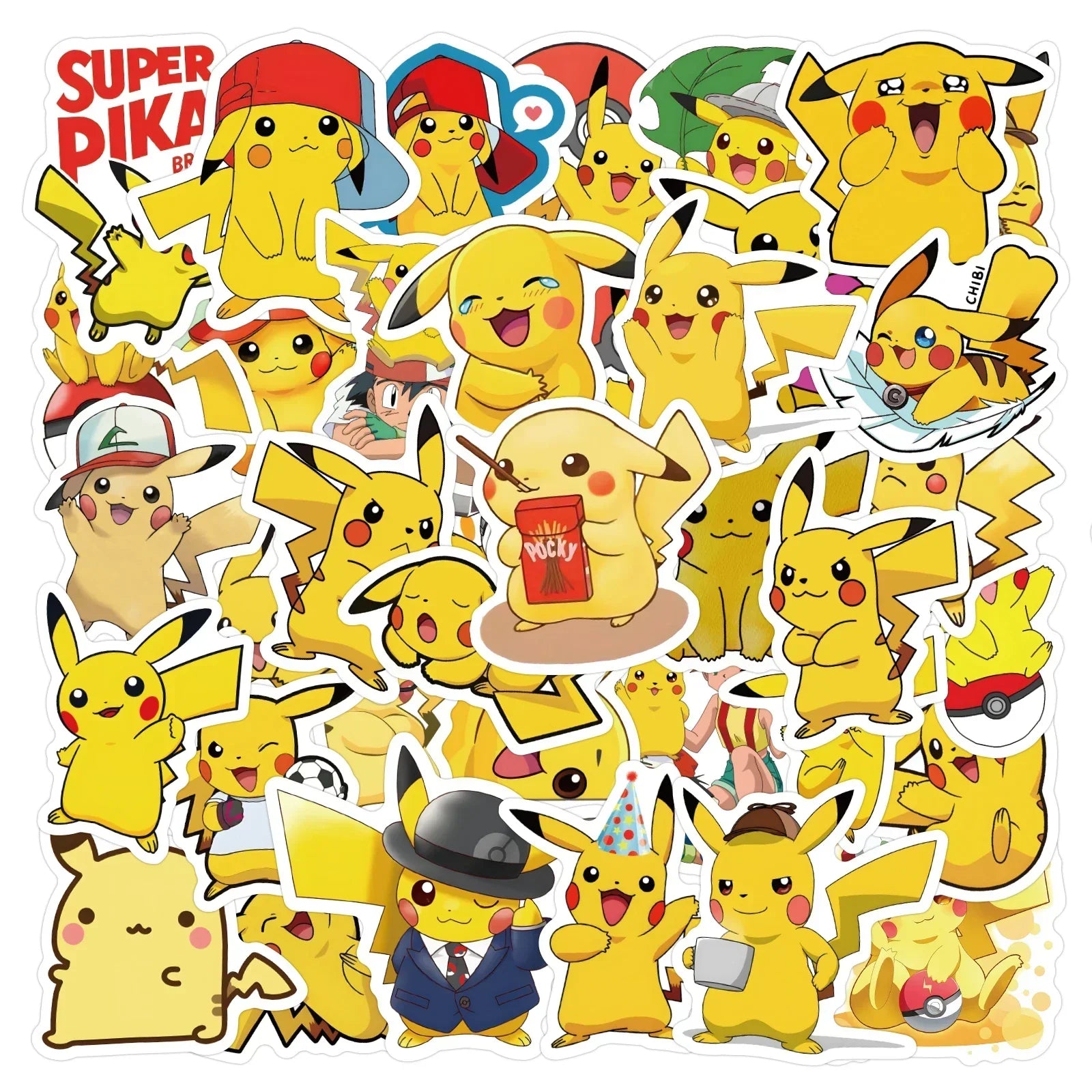 Neon Pokémon Waterproof Anime Sticker Decal Set - Image 8