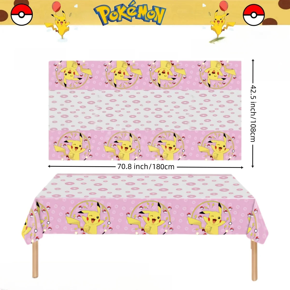 Pokémon Party Tablecloth Colorful Birthday Celebration Decor - Image 10