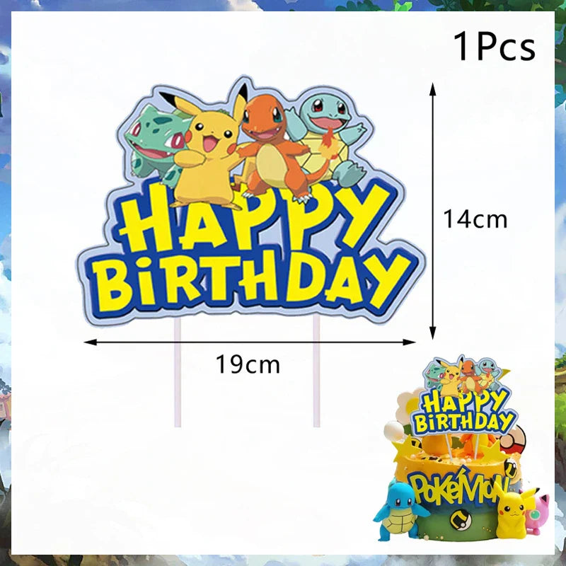 Pokémon Birthday Party Cake Topper Decoration Set - Image 7