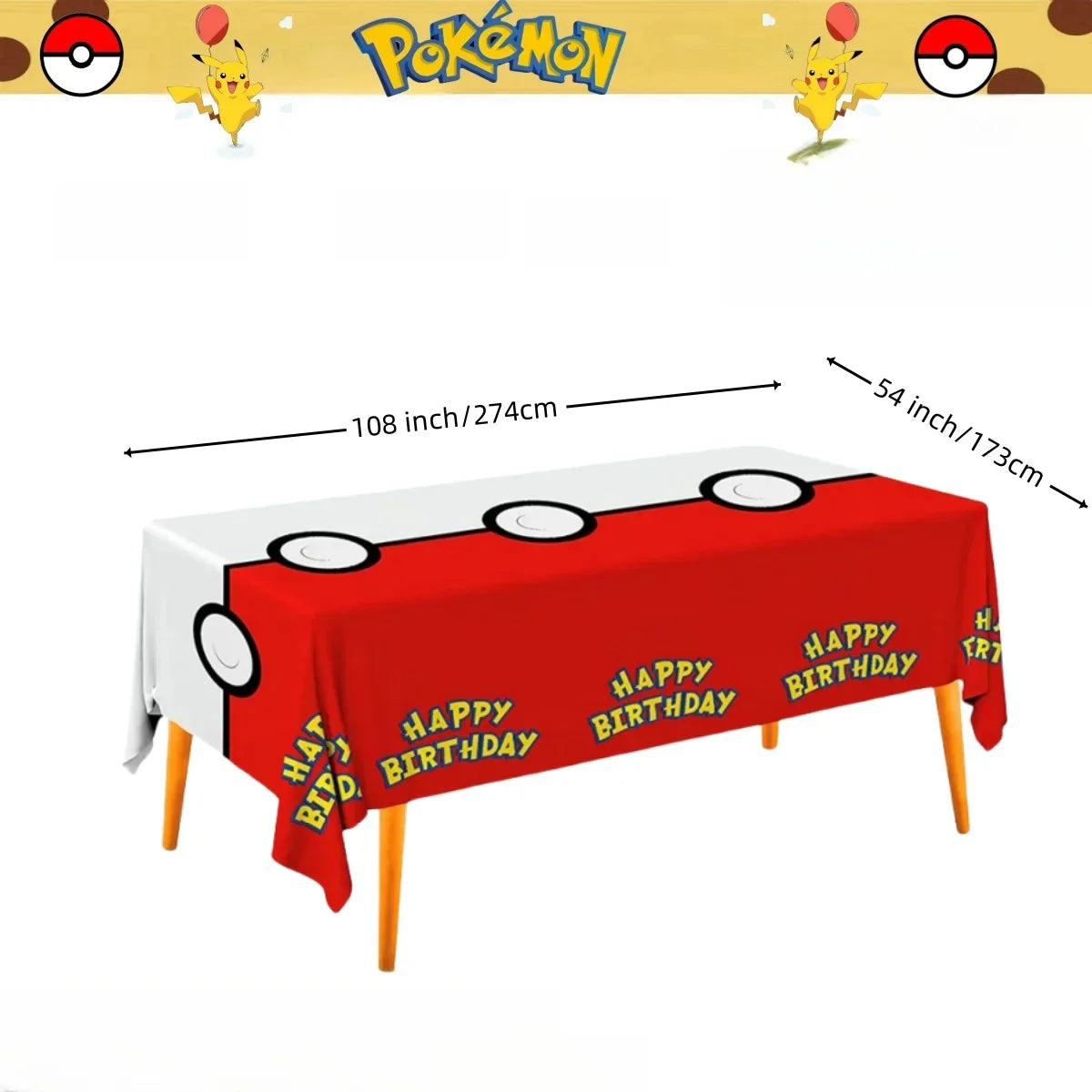 Pokémon Party Tablecloth Colorful Birthday Celebration Decor - Image 9