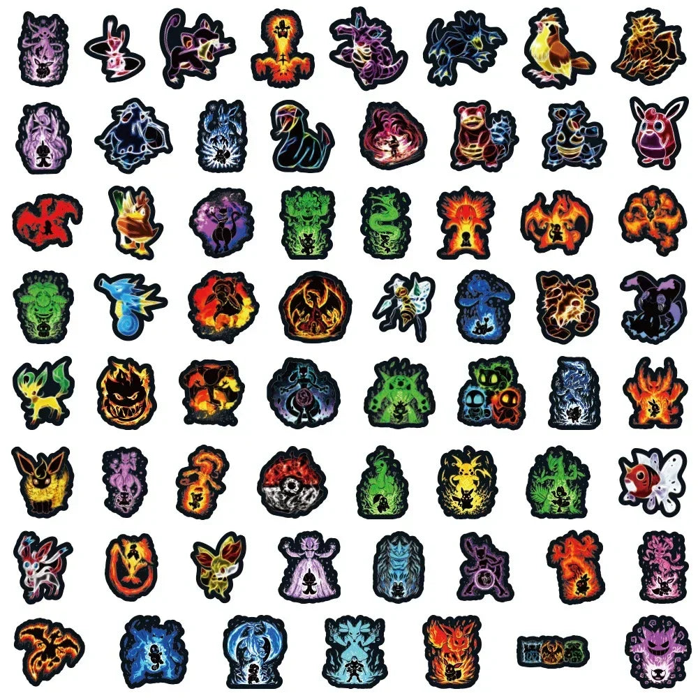 Neon Pokémon Waterproof Anime Sticker Decal Set - Image 4