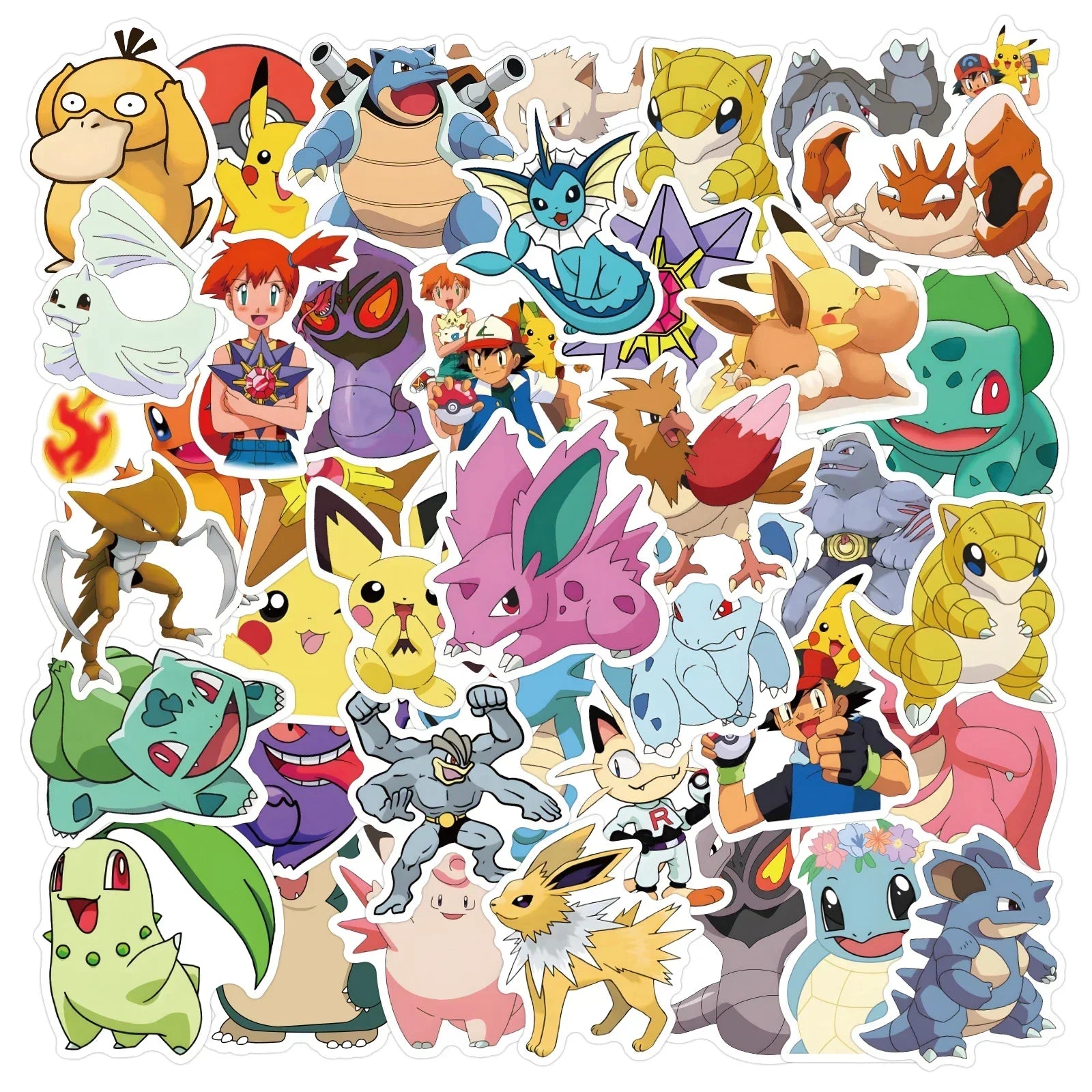 Neon Pokémon Waterproof Anime Sticker Decal Set - Image 13