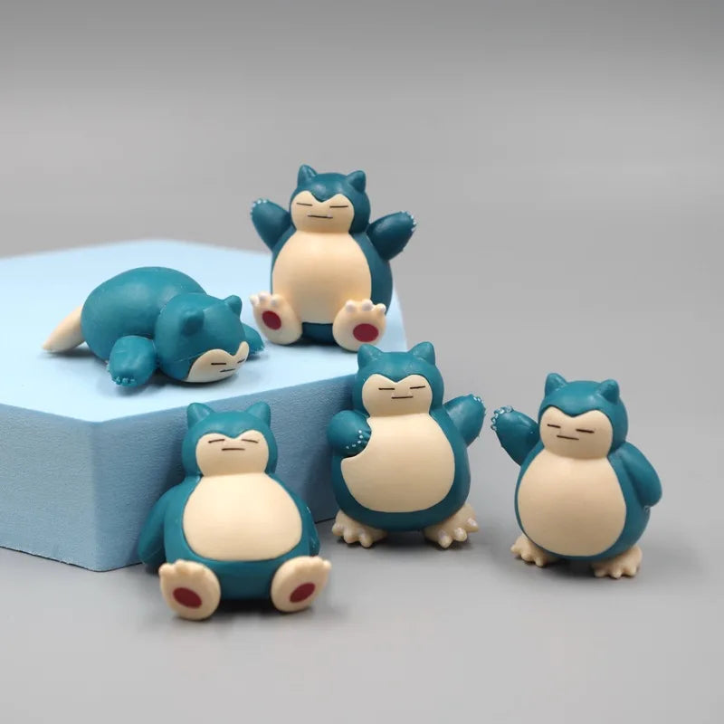 Snorlax Mini Figure Set – 5PCS Kawaii Cake Toppers & Decor