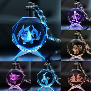 Pokémon Crystal Glow Luminous Keychain Figures