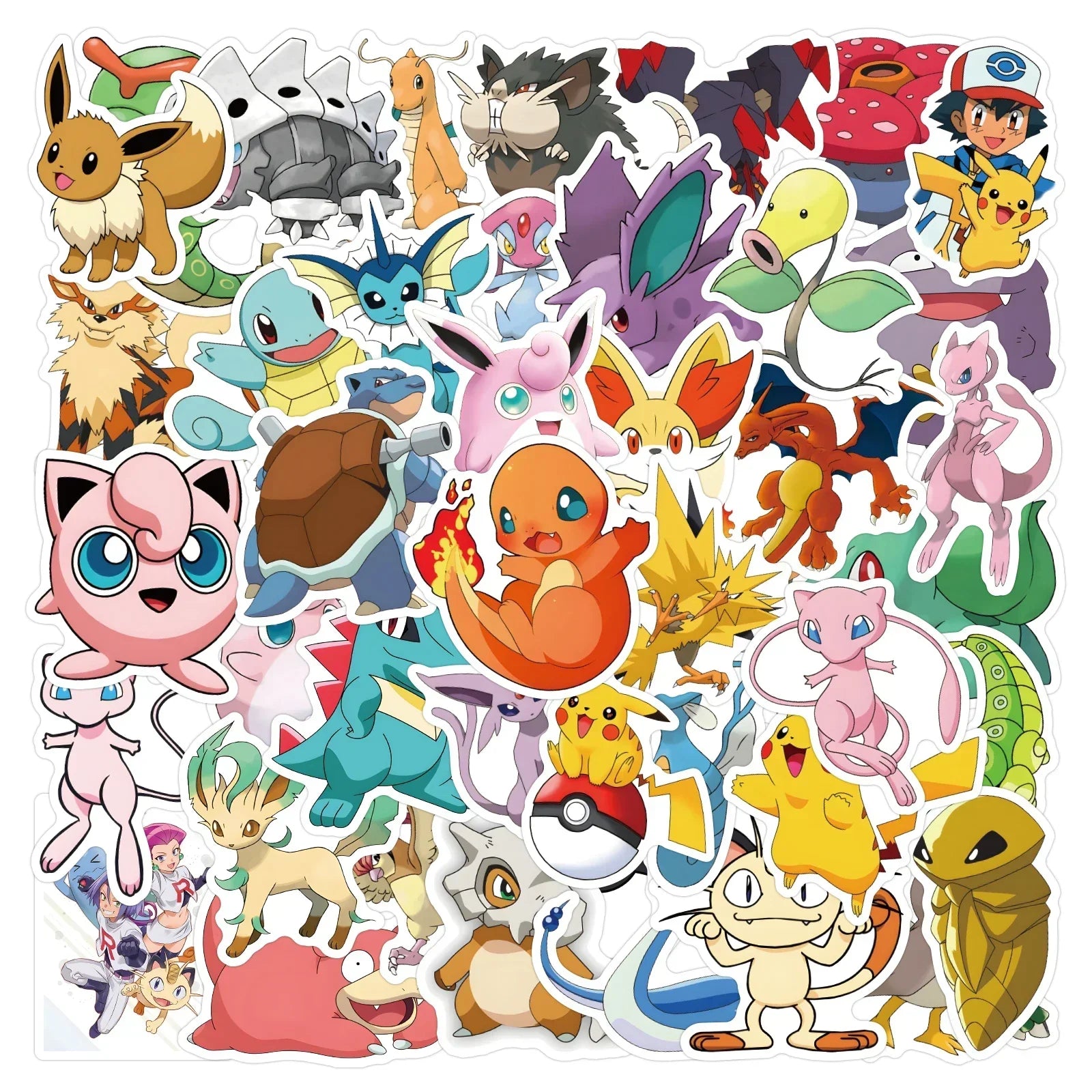 Neon Pokémon Waterproof Anime Sticker Decal Set - Image 12