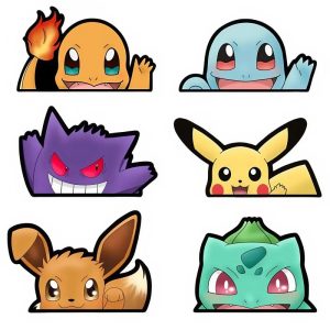 New Pokémon Anime Style Car Sticker Set