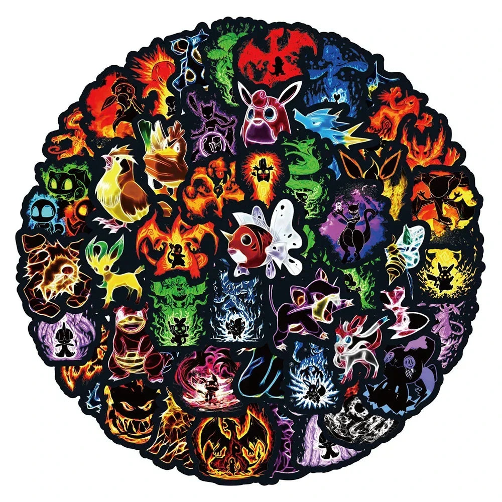 Neon Pokémon Waterproof Anime Sticker Decal Set - Image 2