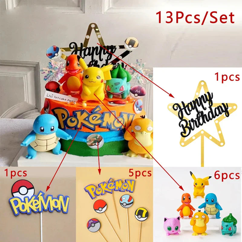 Pokémon Cake Topper Set – 13pcs Pikachu Party Décor  - Image 7
